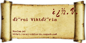 Örsi Viktória névjegykártya