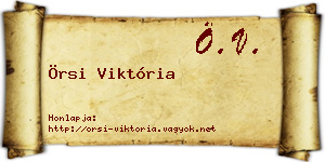 Örsi Viktória névjegykártya